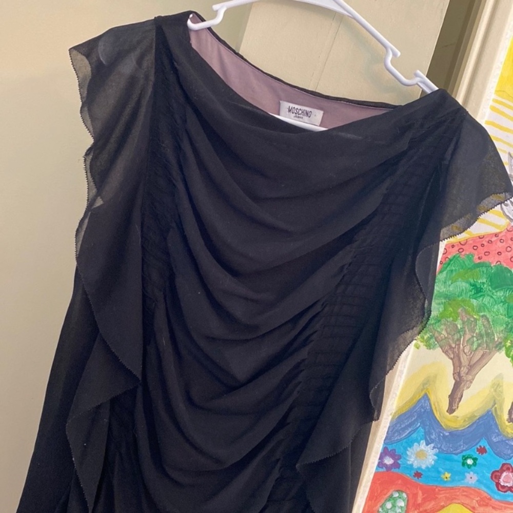 Moschino Ruffle Vintage Black Dress NWT
